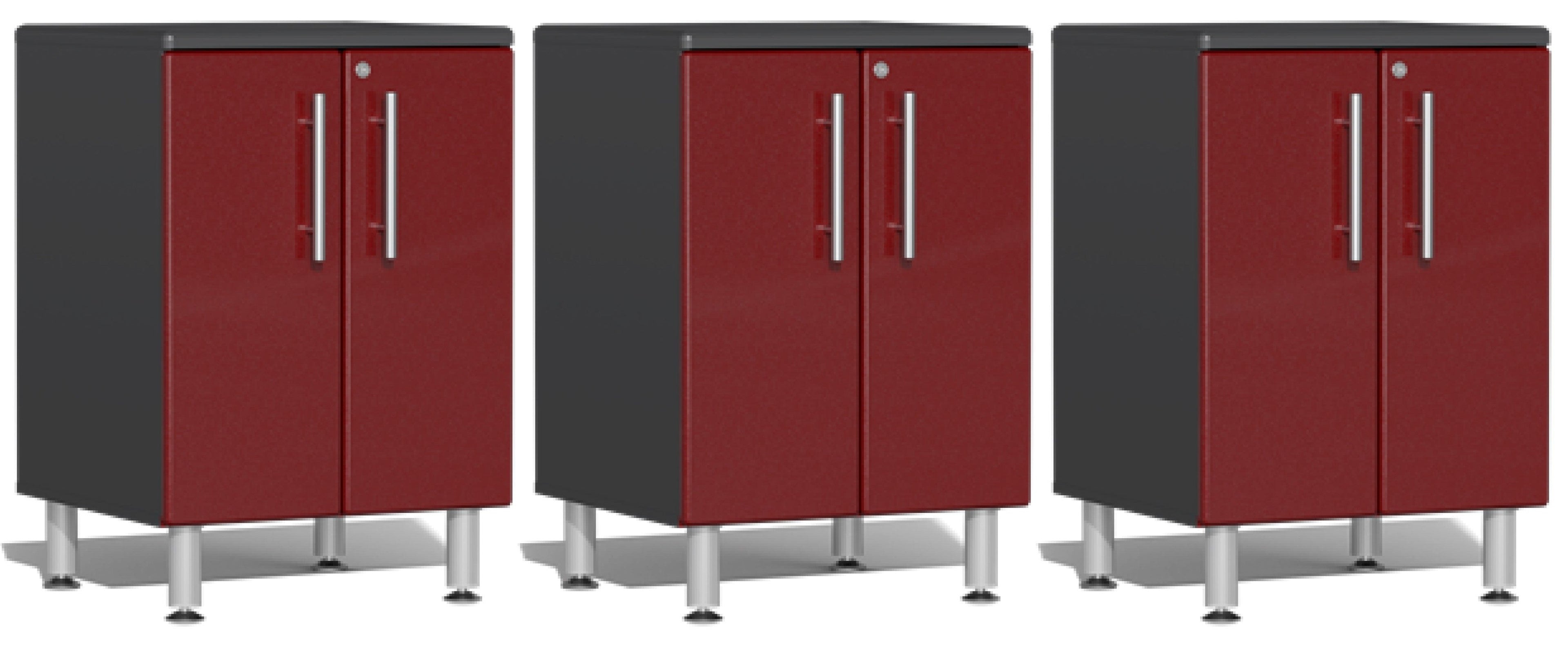 Ulti-MATE Garage 2.0 Series Red 3-Piece Door Base Cabinet