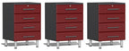 Ulti-MATE Garage 2.0 Series Red 3-Piece Drawer Base Cabinet