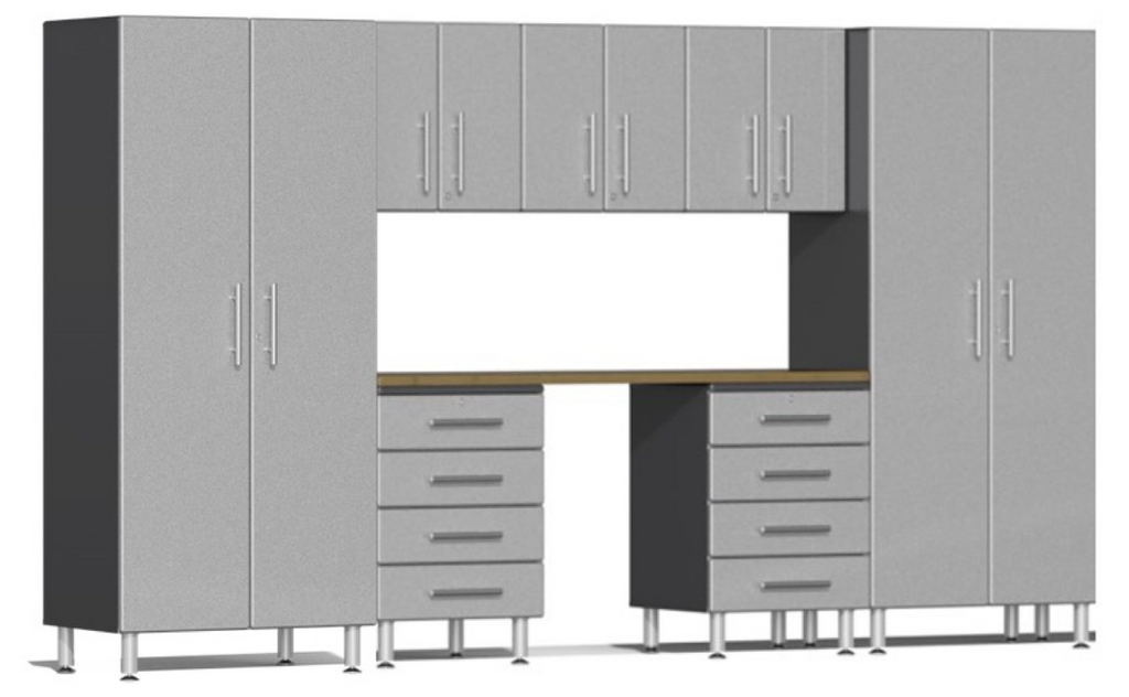 Ulti-MATE Garage 2.0 Series Silver 8-Piece Kit with Bamboo