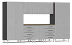 Ulti-MATE Garage 2.0 Series Silver 9-Piece Kit with Worktop