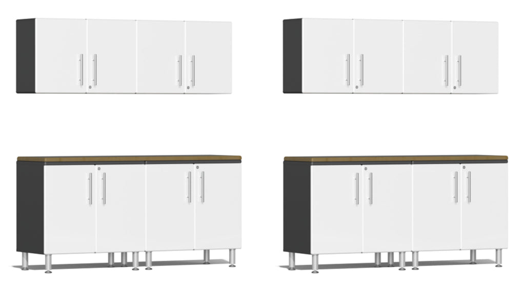 Ulti-MATE Garage 2.0 Series White 10-Piece Dual Workstation