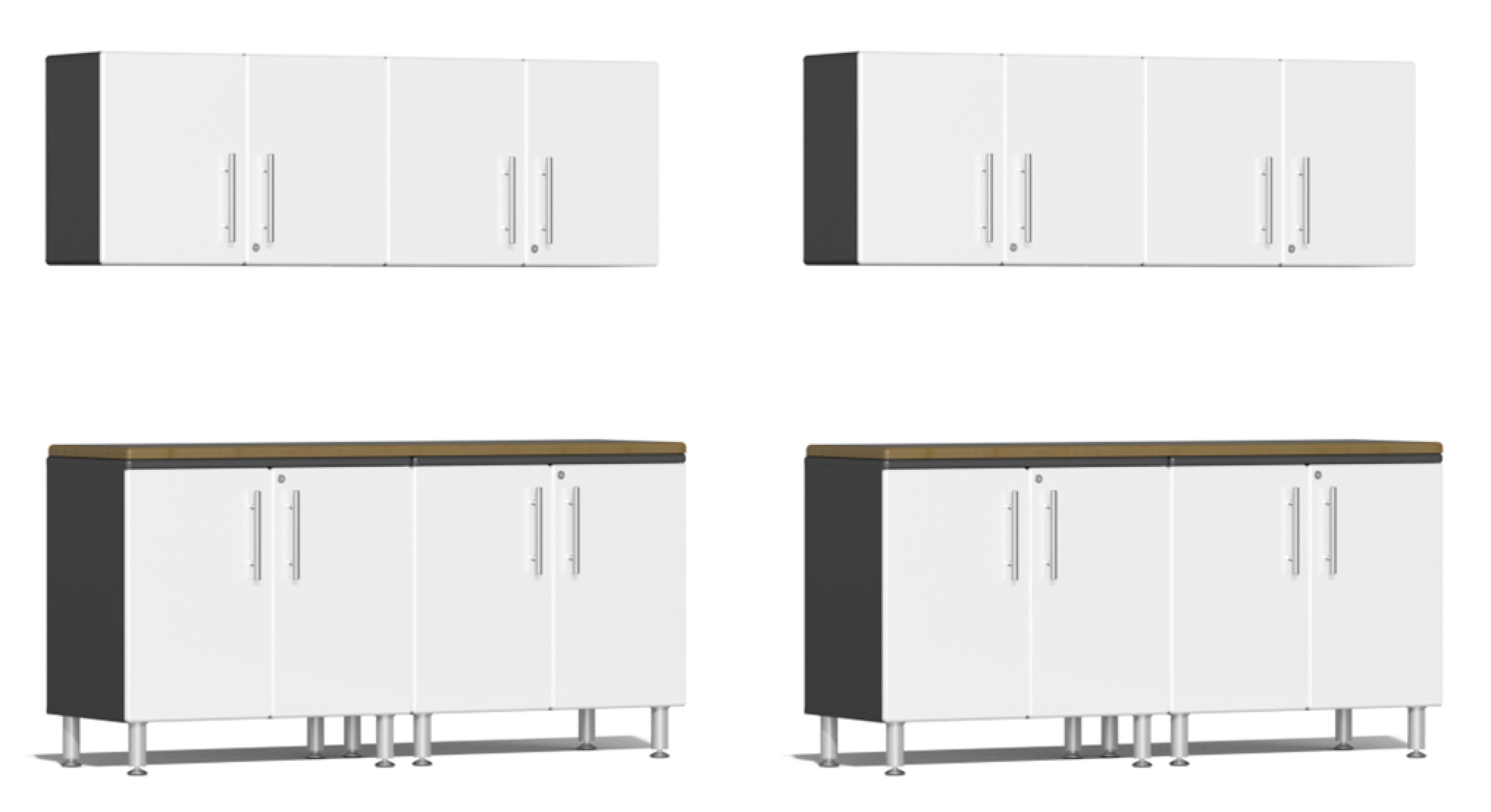 Ulti-MATE Garage 2.0 Series White 10-Piece Dual Workstation