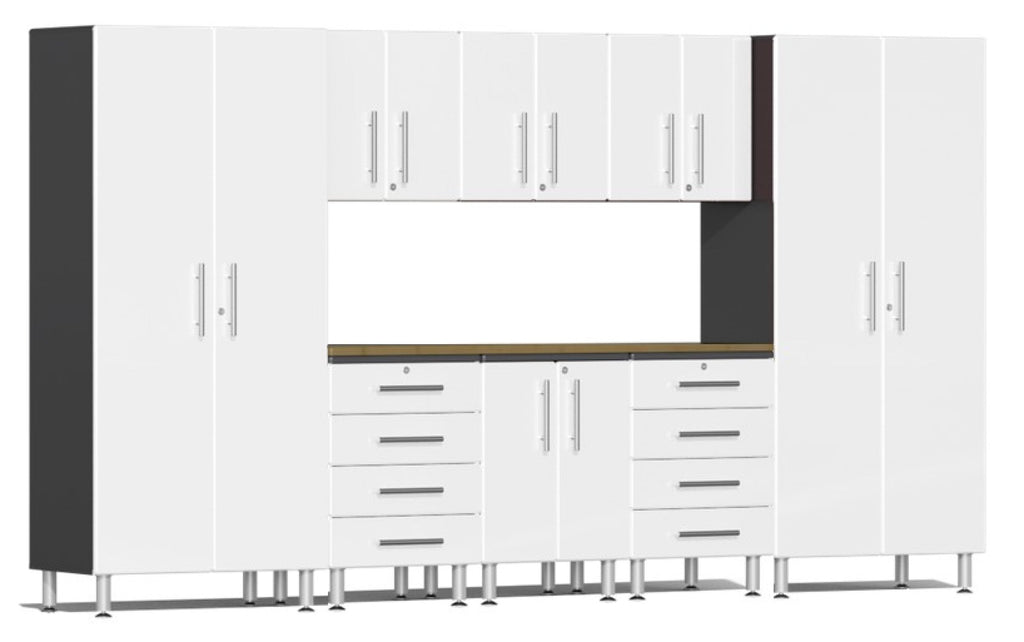 Ulti-MATE Garage 2.0 Series White 9-Piece Kit with Worktop