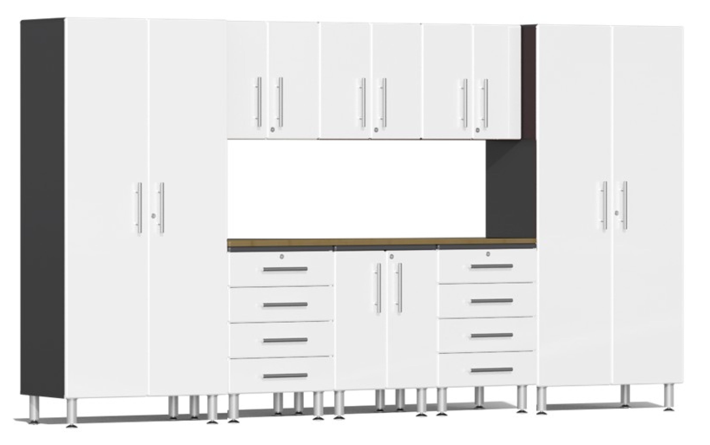 Ulti-MATE Garage 2.0 Series White 9-Piece Kit with Worktop