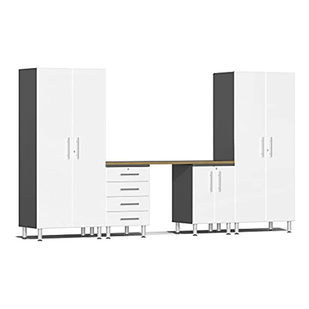 Ulti-MATE Garage 2.0 Series White Metallic 5-Piece Kit
