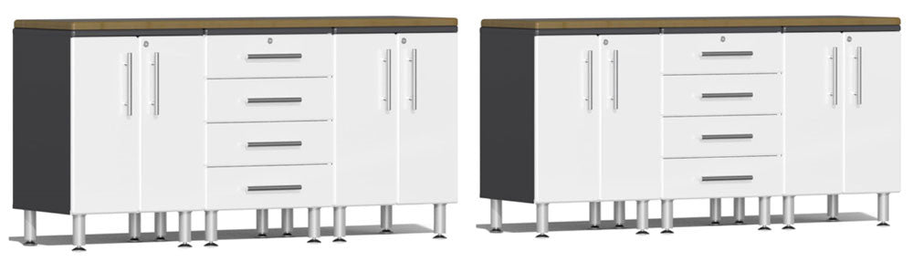 Ulti-MATE Garage 2.0 Series White Metallic 8-Piece Dual