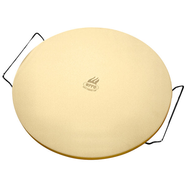 WPPO WKST-15R 15’’ Round Cordierite Pizza Stone with Handles